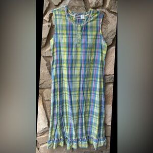 ANTHONY RICHARDS Nightgown House Dress Large‎ Multicolor Plaid Sleeveless NWOT